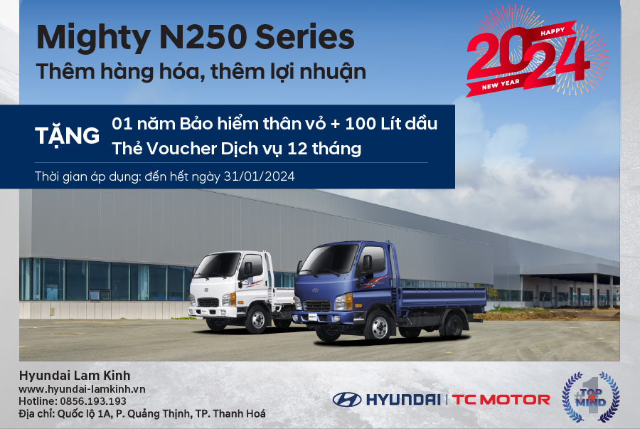 CTKM 2024 dành riêng N250 Series - tải trọng 2.5 tấn