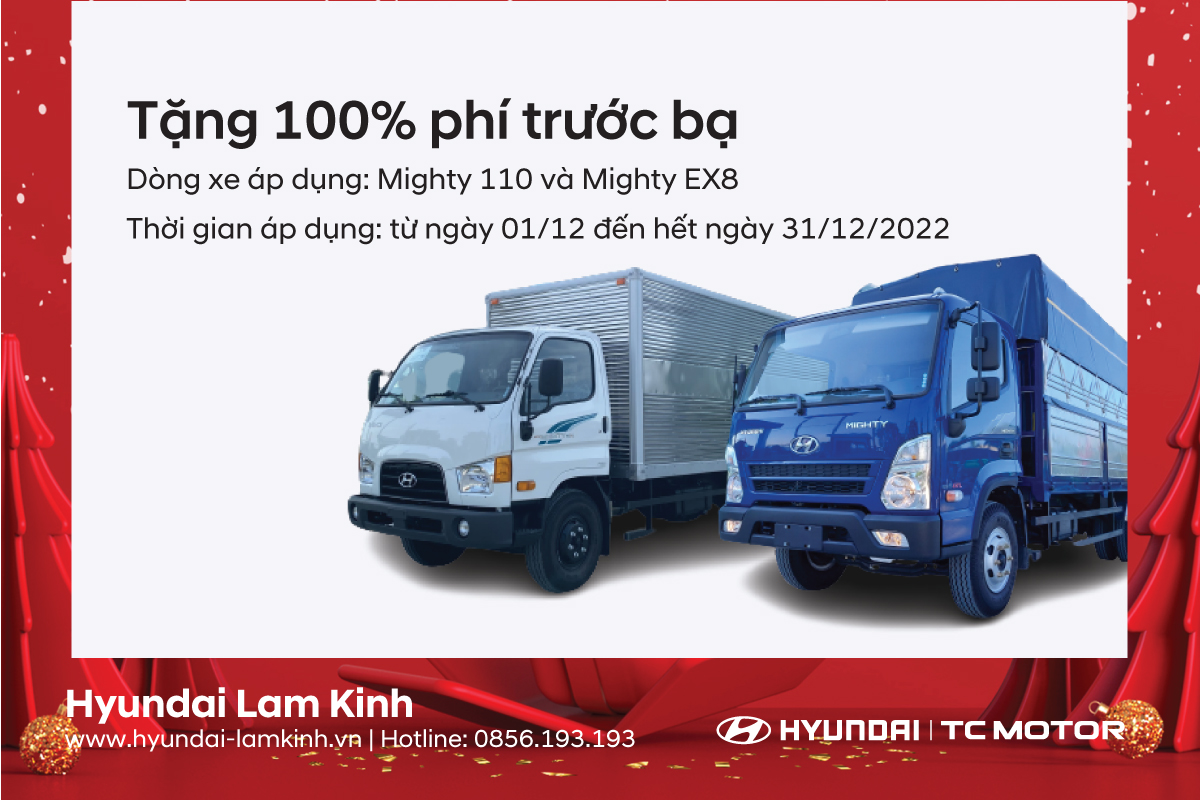 TẶNG 100% PHÍ TRƯỚC BẠ KHI MUA XE TẠI HYUNDAI LAM KINH