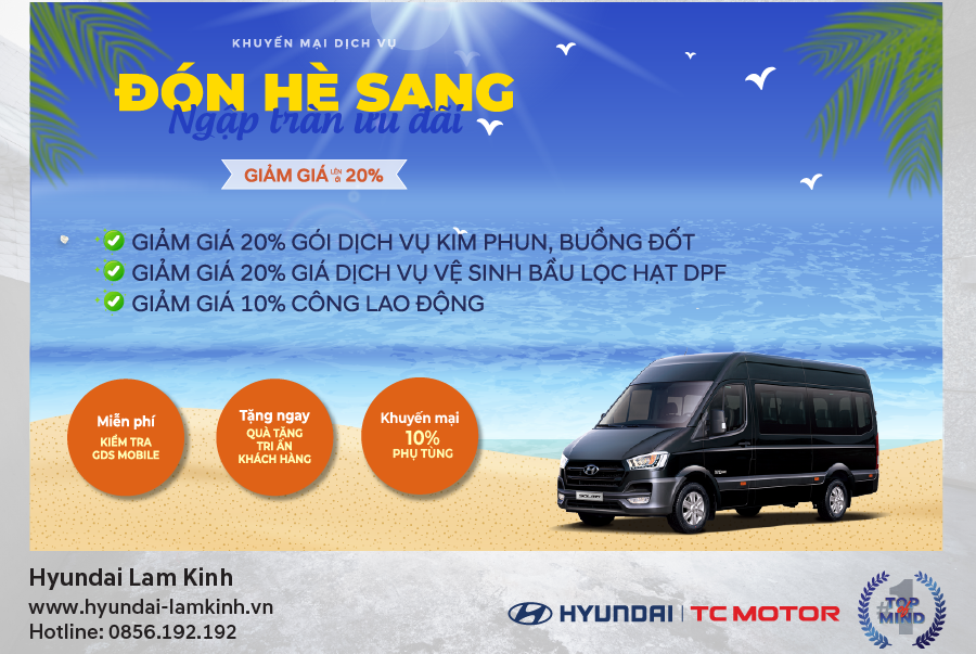 CHƯƠNG TRÌNH KHUYẾN MẠI DÀNH RIÊNG TẠI XƯỞNG DỊCH VỤ HYUNDAI LAM KINH THÁNG 4.2024