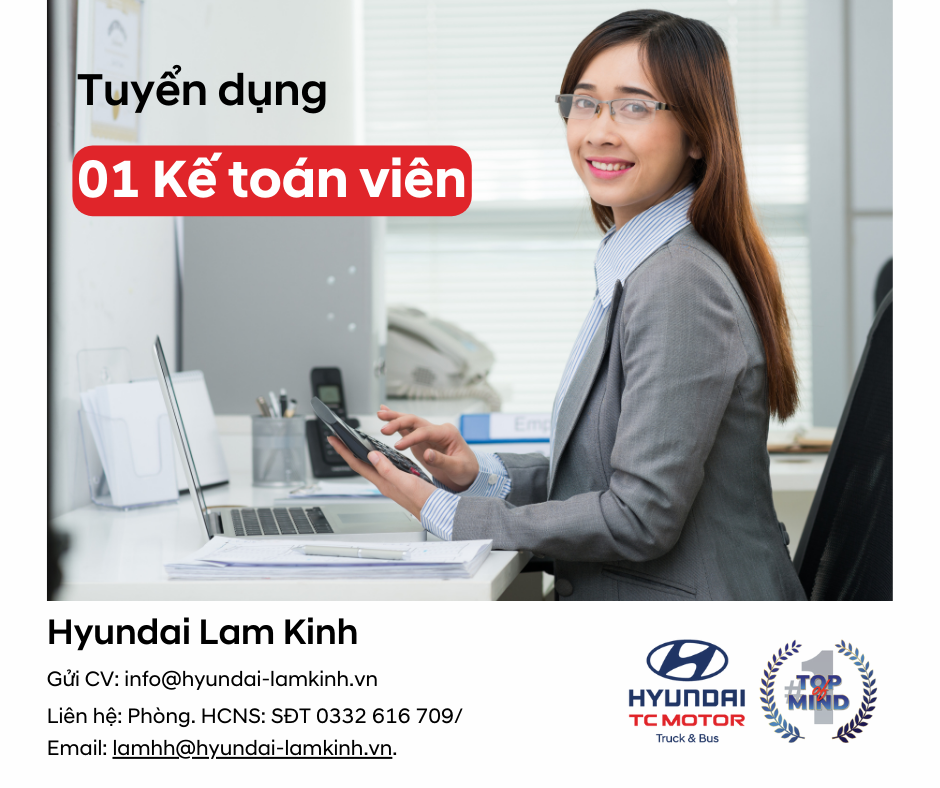 TUYỂN DỤNG 01 KẾ TOÁN VIÊN